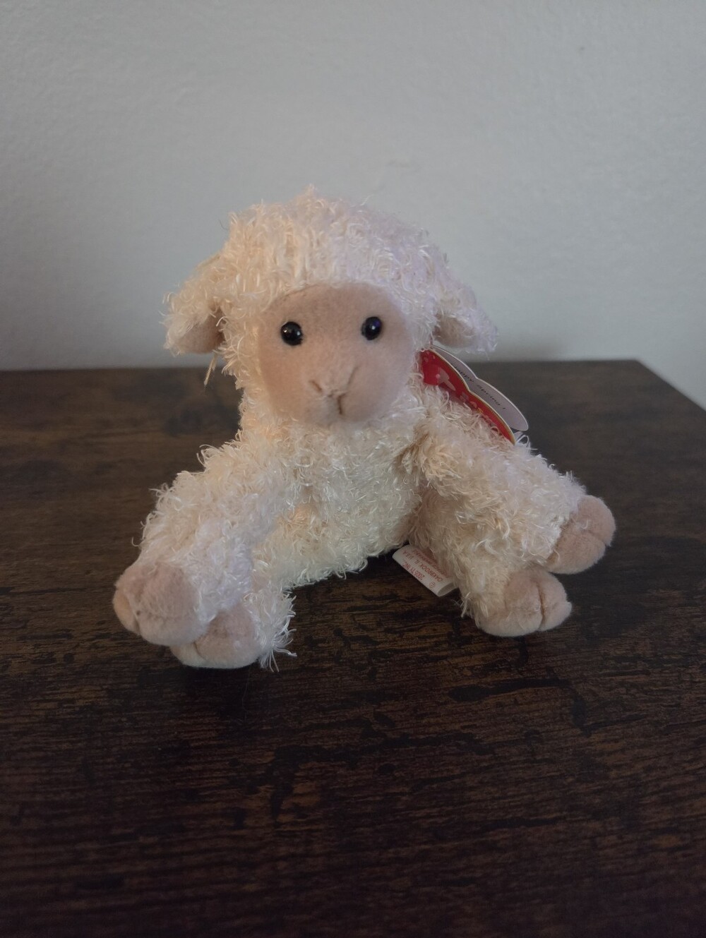 Vintage 2005 Ty Basket Beanie Meekins Lamb Mini Plush